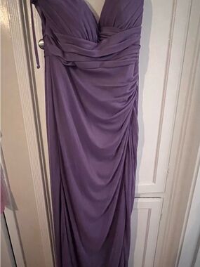 Azazie Lavender Maxi Dress with Side Ruching